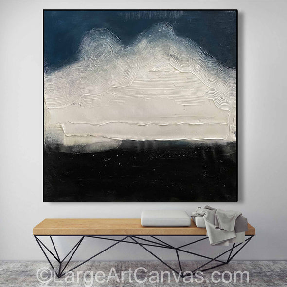 Large abstract wall art on canvas with expressive brushstrokes, modern original painting – L1205