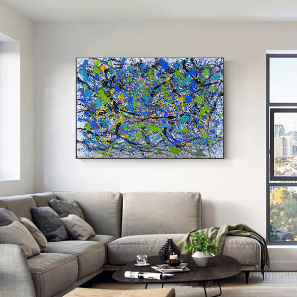 Large abstract wall art | Blue abstract art LA64_3