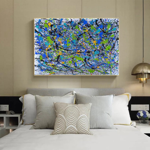 Large abstract wall art | Blue abstract art LA64_1