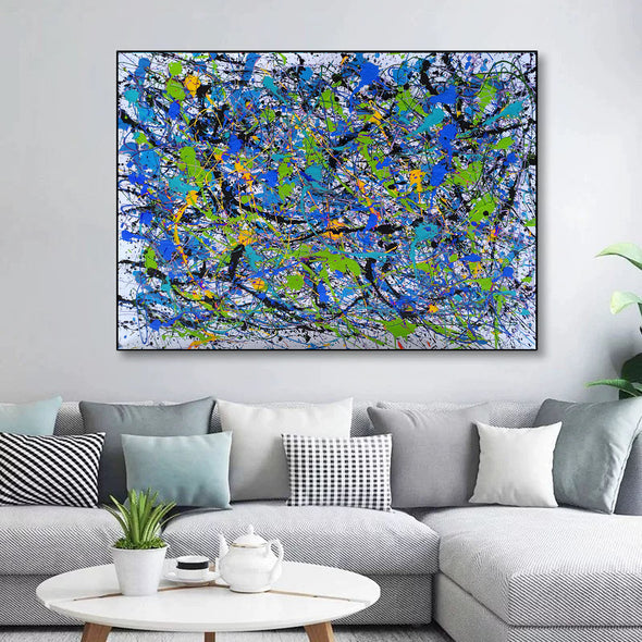 Large abstract wall art | Blue abstract art LA64_2