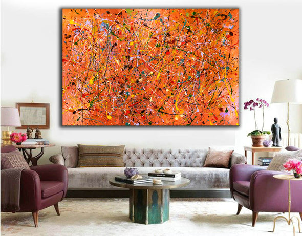 Long paintings abstract | Colour abstract painting LA261_2