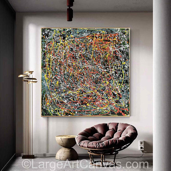 Modern abstract oil painting on canvas with expressive brushwork and harmonious colors – L1199