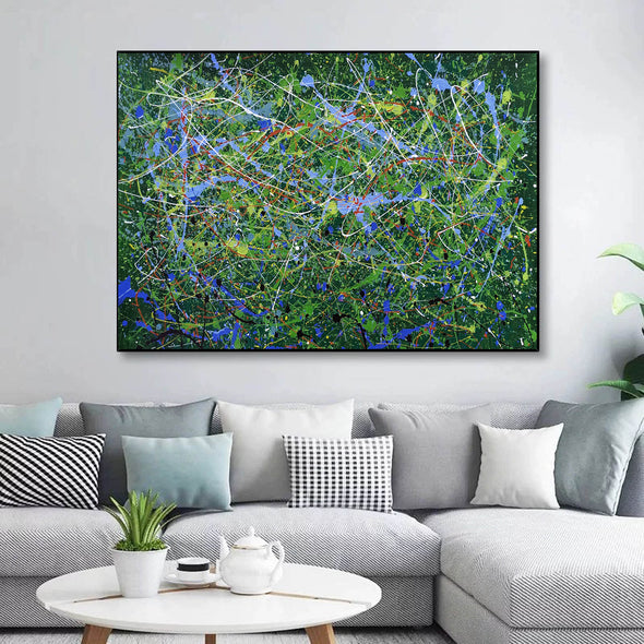 Oil on canvas abstract art | Colourful abstract oil paintings LA260_6