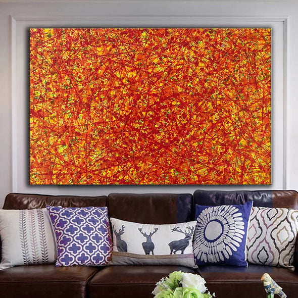 red abstract art | large original art | oversized oil paintings for sale L744-5