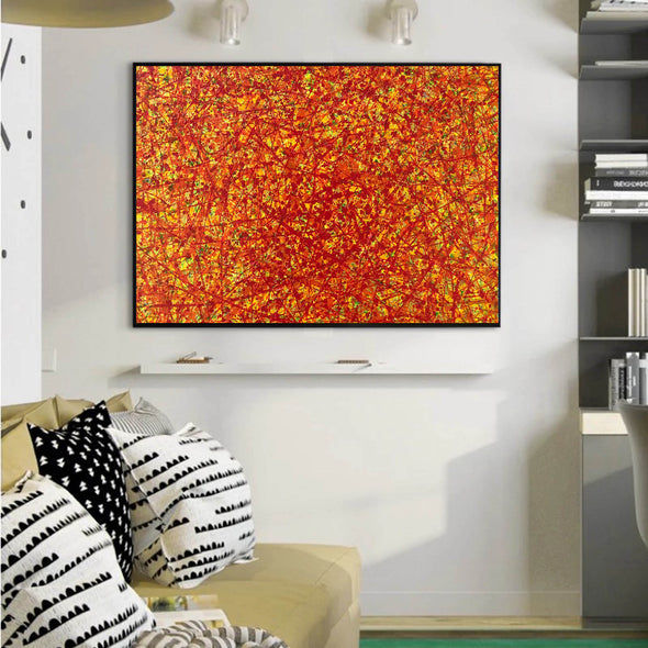 red abstract art | large original art | oversized oil paintings for sale L744-2