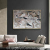 Large textured abstract oil painting with layered brushwork on canvas, modern wall art for living room